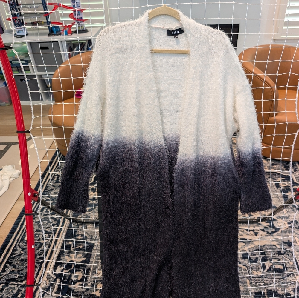 Full length fuzzy sweater